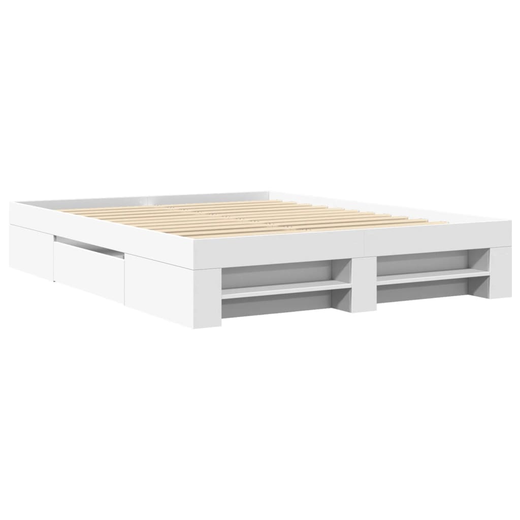 Bed Frame without Mattress White 160x200 cm Engineered Wood