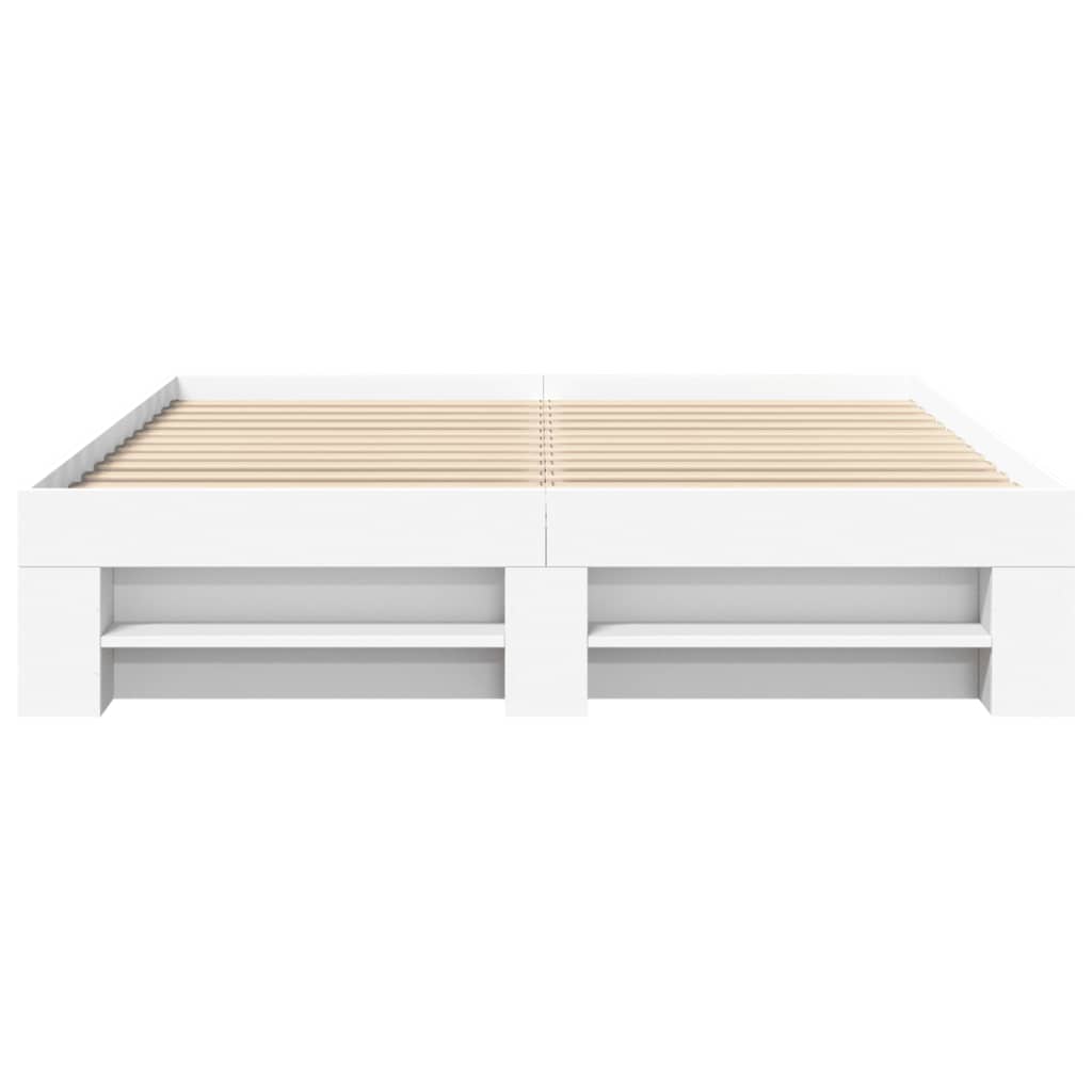 Bed Frame without Mattress White 160x200 cm Engineered Wood