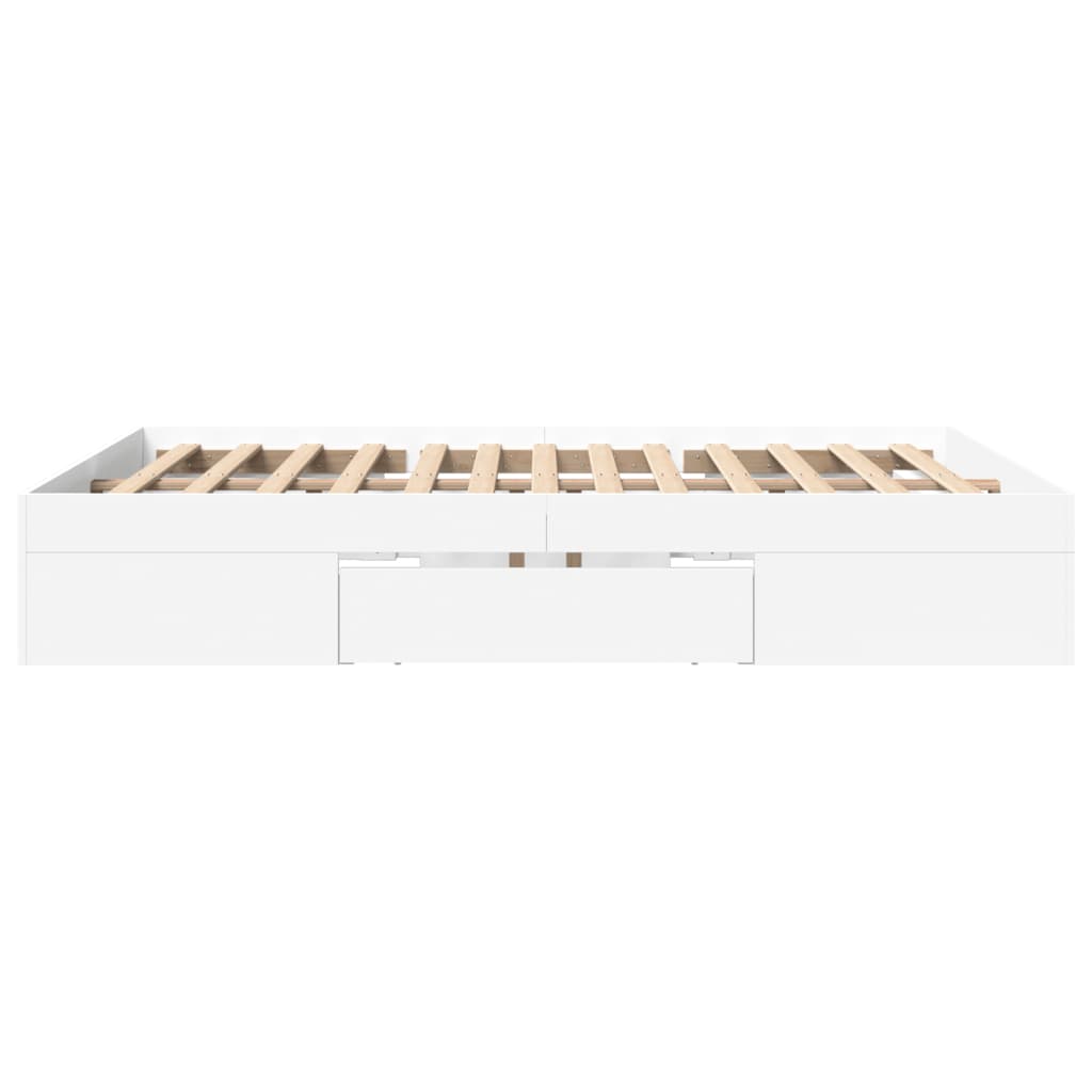 Bed Frame without Mattress White 160x200 cm Engineered Wood