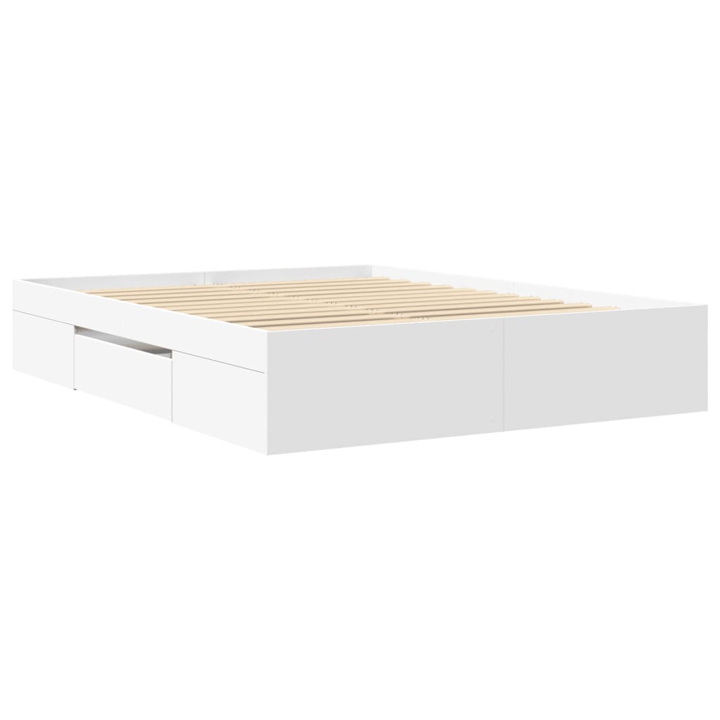 Bed Frame without Mattress White 160x200 cm Engineered Wood