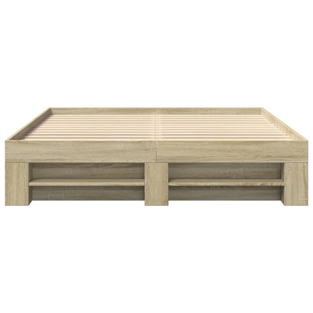 Bed Frame without Mattress Sonoma Oak 160x200 cm Engineered Wood