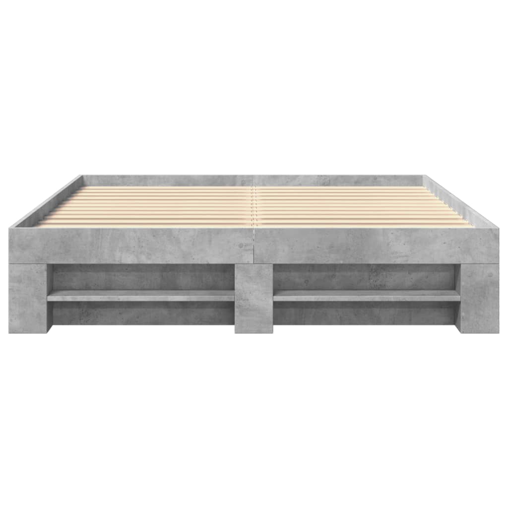 Bed Frame without Mattress Concrete Grey 160x200cm Engineered Wood
