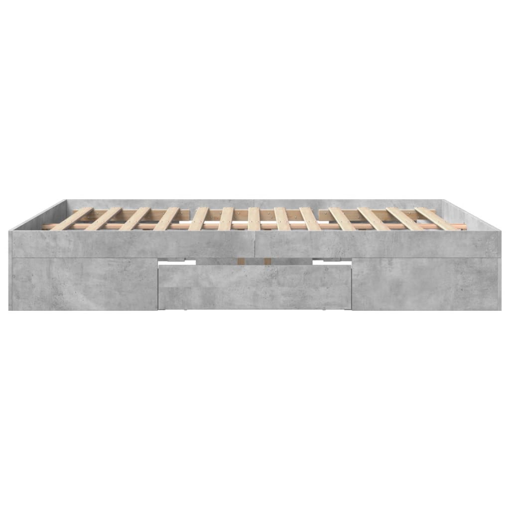 Bed Frame without Mattress Concrete Grey 160x200cm Engineered Wood