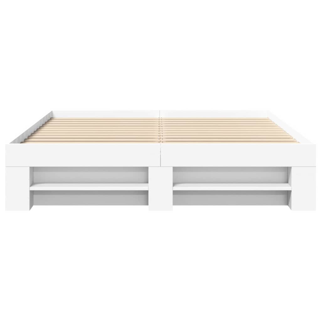 Bed Frame without Mattress White 150x200 cm King Size Engineered Wood