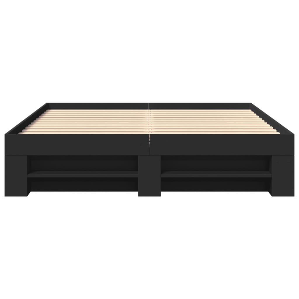Bed Frame without Mattress Black 150x200 cm King Size Engineered Wood