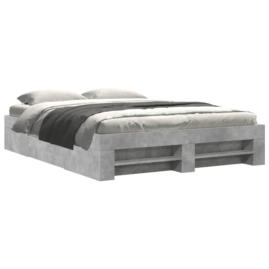 Bed Frame without Mattress Concrete Grey 150x200cm Engineered Wood