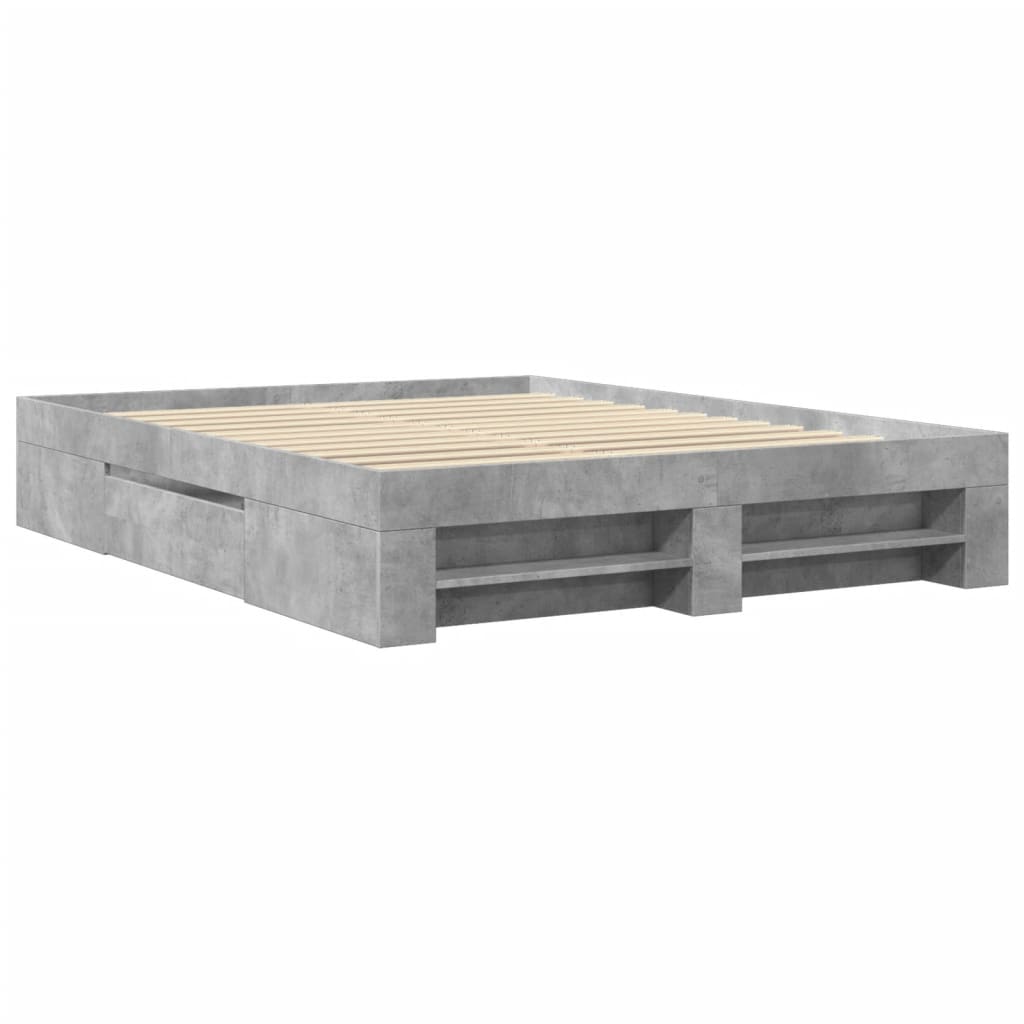 Bed Frame without Mattress Concrete Grey 150x200cm Engineered Wood