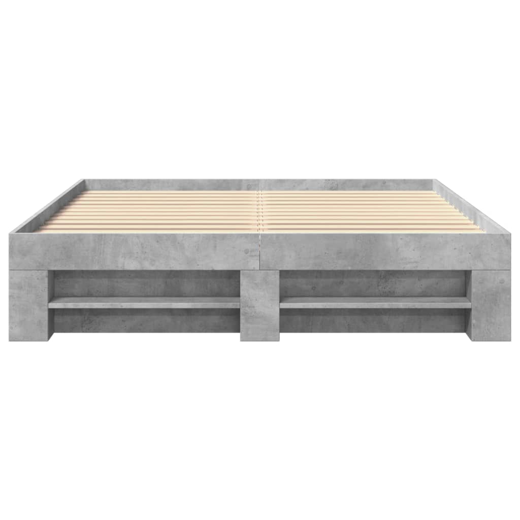 Bed Frame without Mattress Concrete Grey 150x200cm Engineered Wood