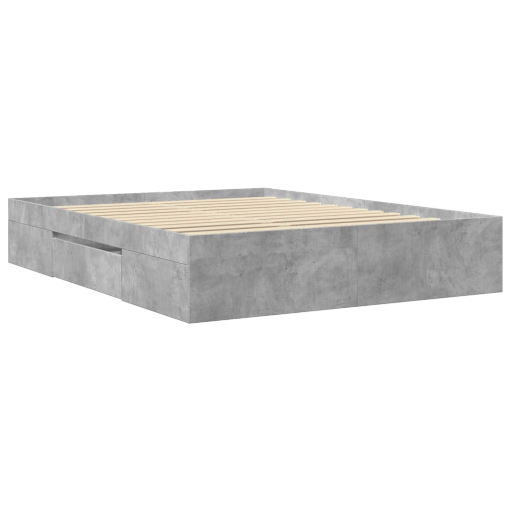 Bed Frame without Mattress Concrete Grey 150x200cm Engineered Wood