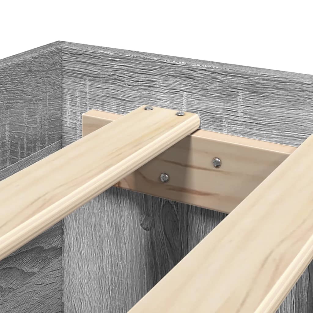 Bed Frame without Mattress Grey Sonoma 140x200 cm Engineered Wood