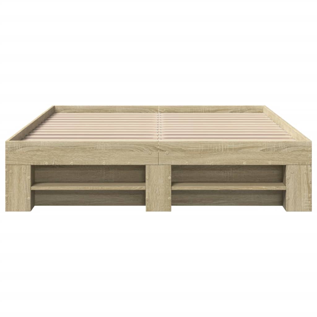 Bed Frame without Mattress Sonoma Oak 120x200 cm Engineered Wood