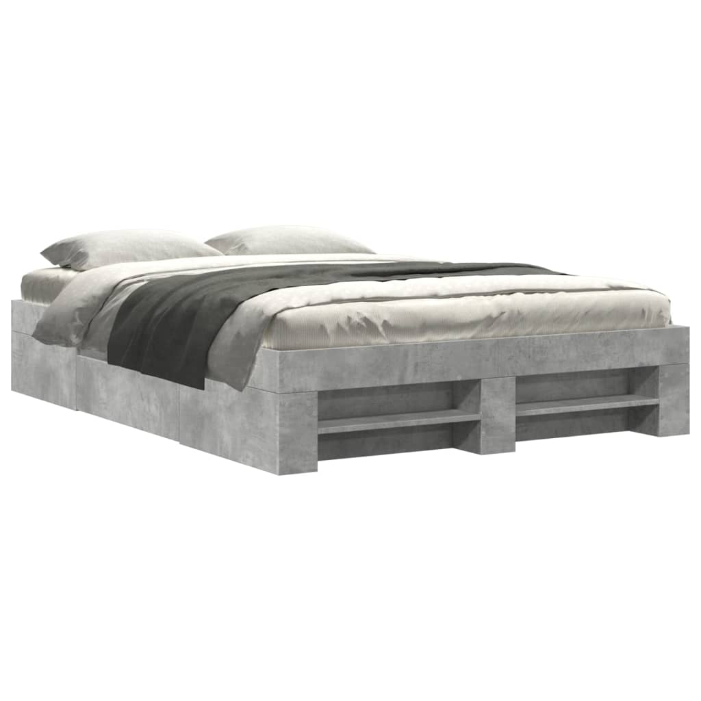 Bed Frame without Mattress Concrete Grey 120x200cm Engineered Wood