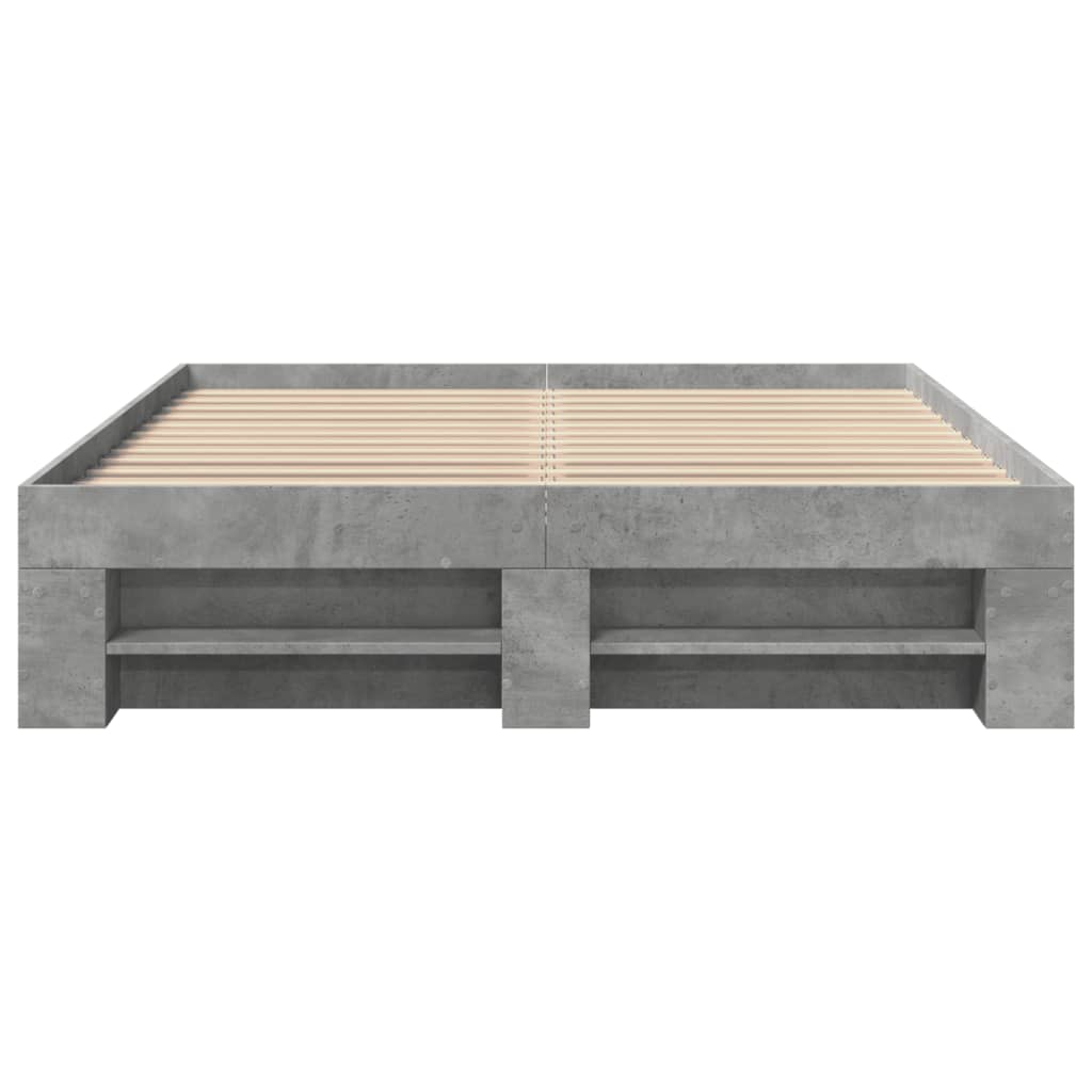 Bed Frame without Mattress Concrete Grey 120x200cm Engineered Wood