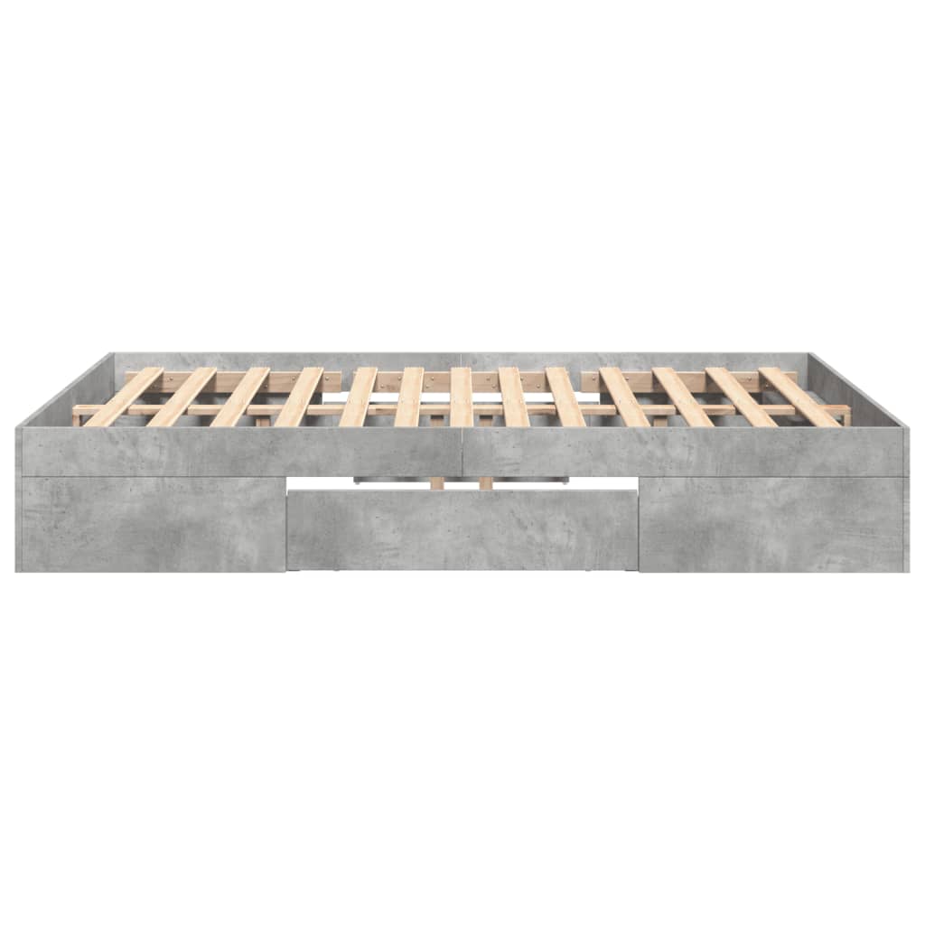 Bed Frame without Mattress Concrete Grey 120x200cm Engineered Wood