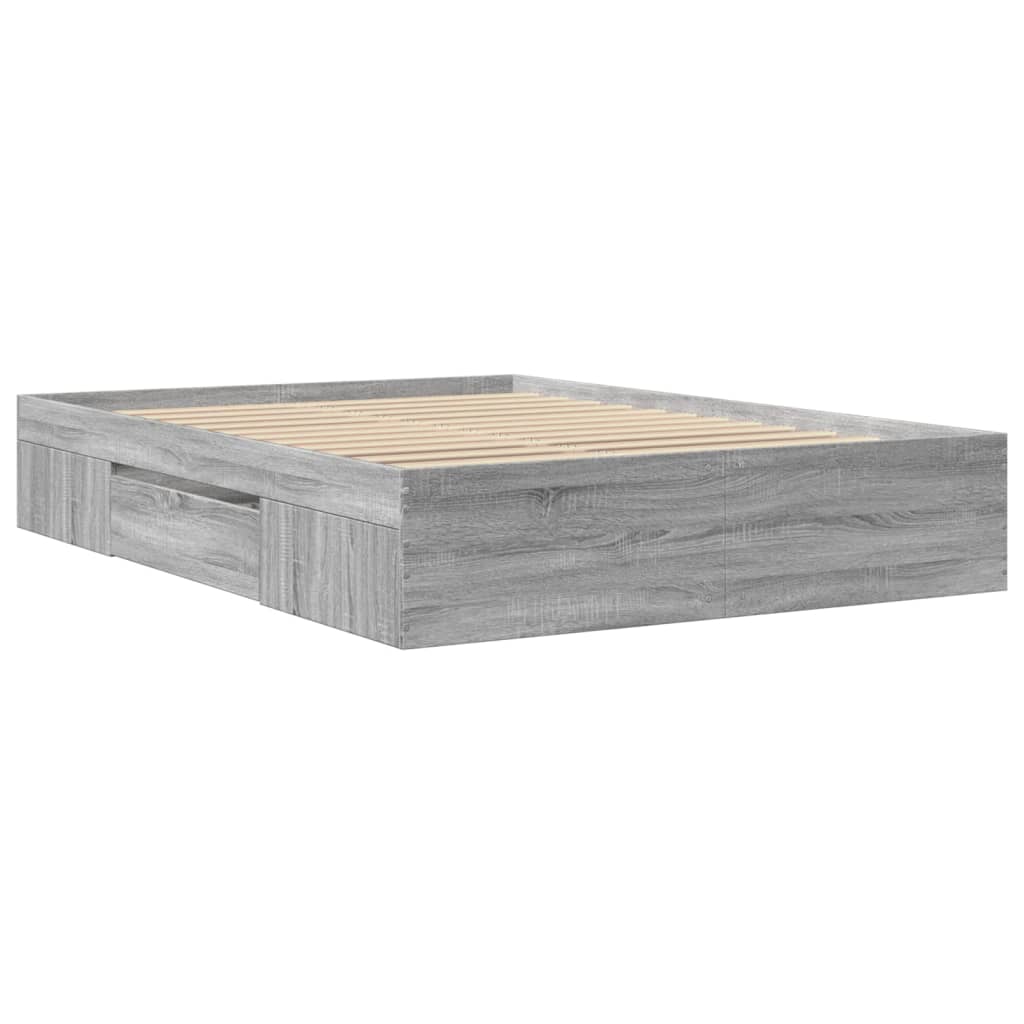 Bed Frame without Mattress Grey Sonoma 120x200 cm Engineered Wood