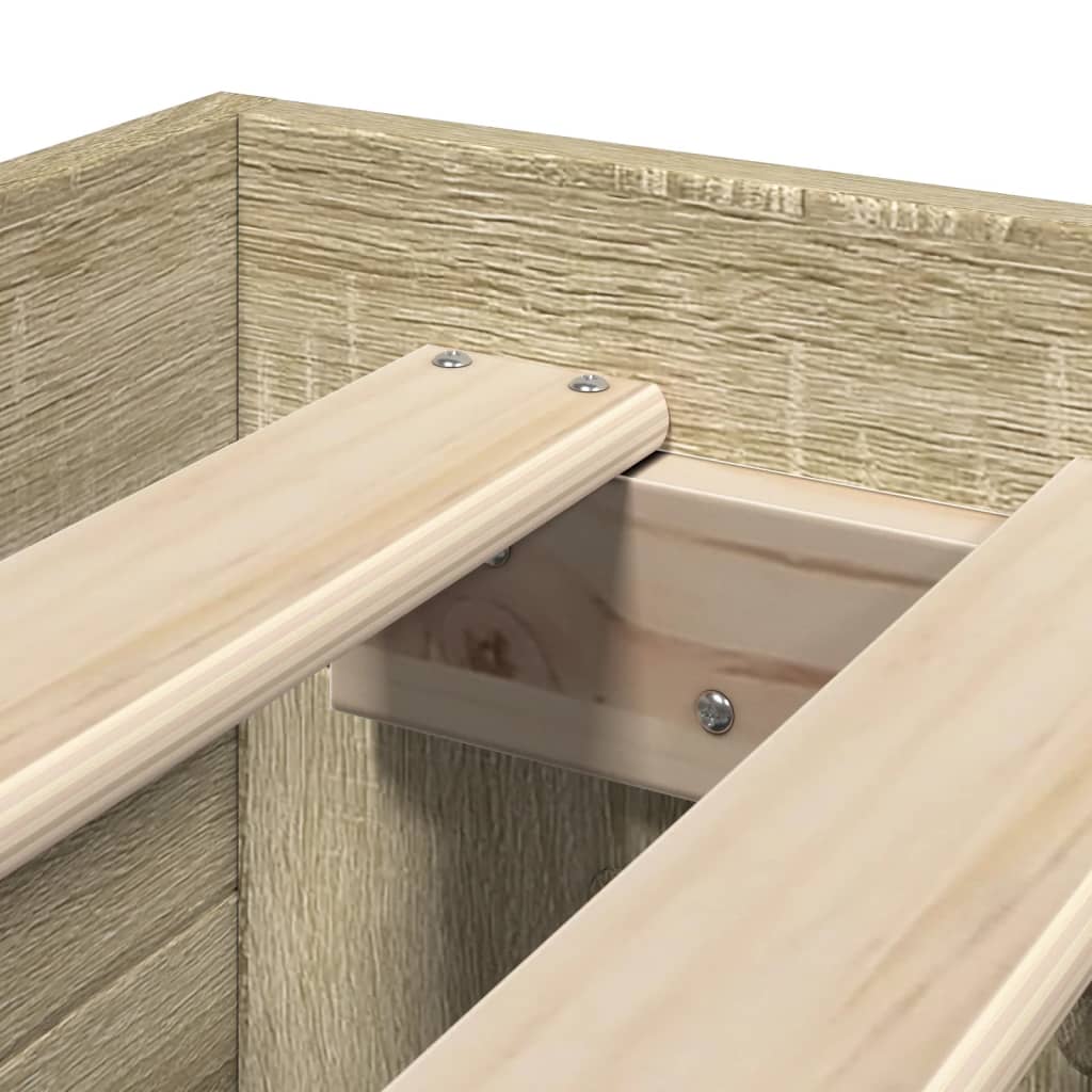 Bed Frame without Mattress Sonoma Oak 100x200 cm Engineered Wood