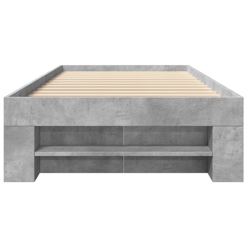 Bed Frame without Mattress Concrete Grey 100x200cm Engineered Wood