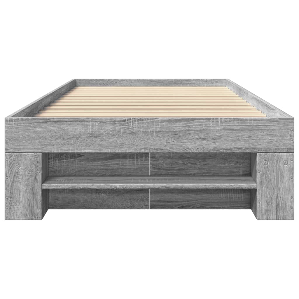 Bed Frame without Mattress Grey Sonoma 100x200 cm Engineered Wood