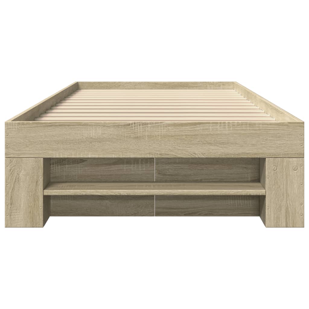 Bed Frame without Mattress Sonoma Oak 90x200 cm Engineered Wood