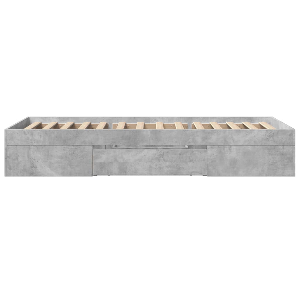 Bed Frame without Mattress Concrete Grey 90x200cm Engineered Wood