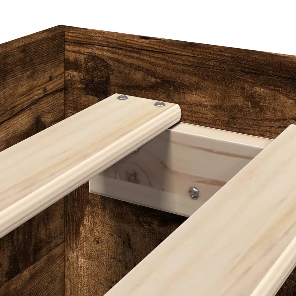 Bed Frame without Mattress Smoked Oak 90x200 cm Engineered Wood