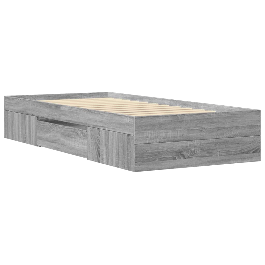 Bed Frame without Mattress Grey Sonoma 90x200 cm Engineered Wood