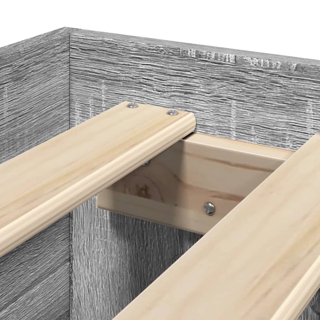 Bed Frame without Mattress Grey Sonoma 90x200 cm Engineered Wood