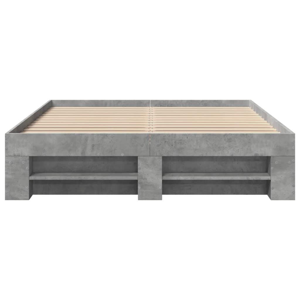 Bed Frame without Mattress Concrete Grey 140x190cm Engineered Wood