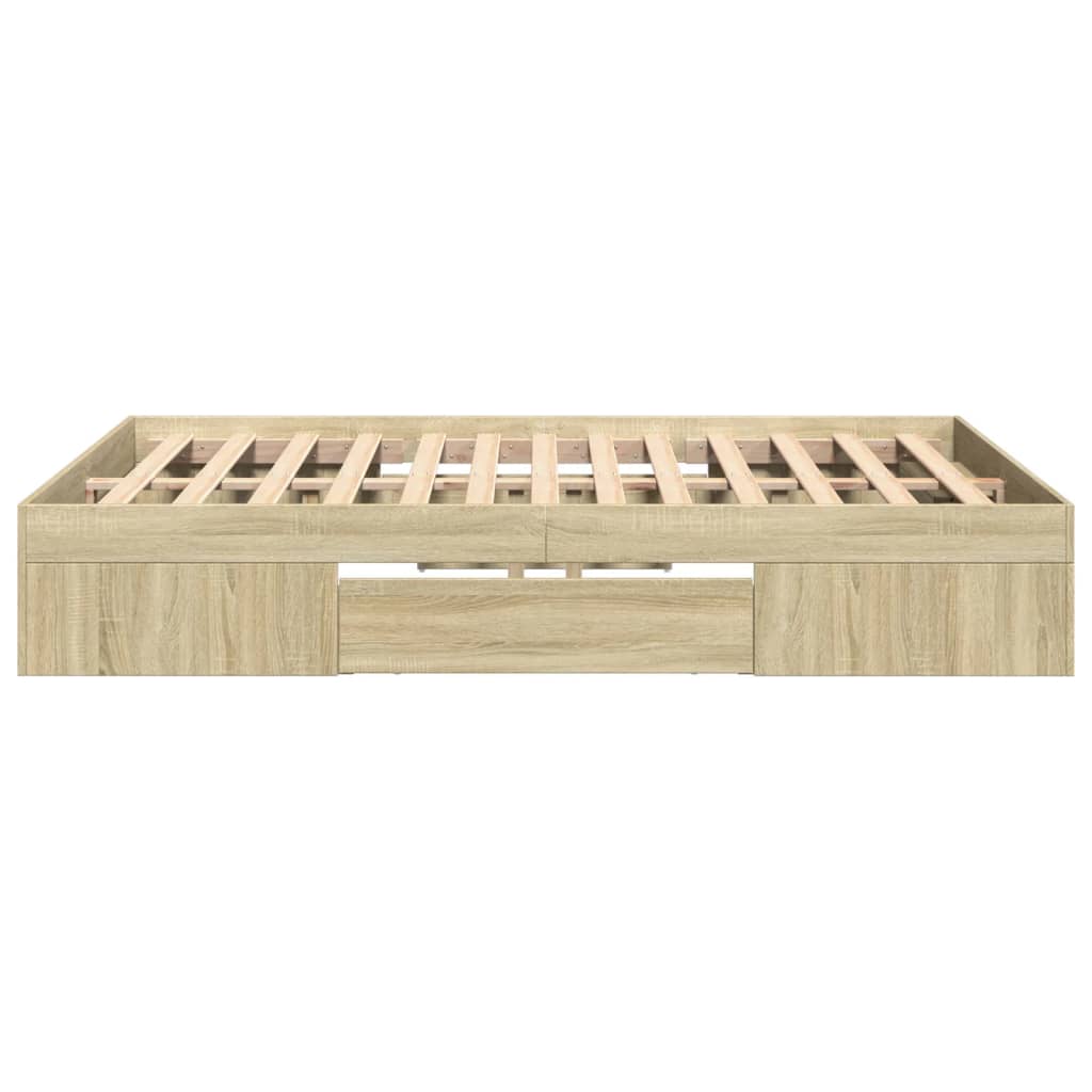 Bed Frame without Mattress Sonoma Oak 135x190 cm Double Engineered Wood