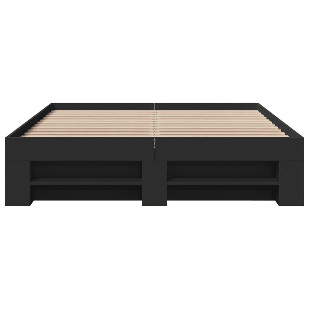 Bed Frame without Mattress Black 120x190 cm Small Double Engineered Wood