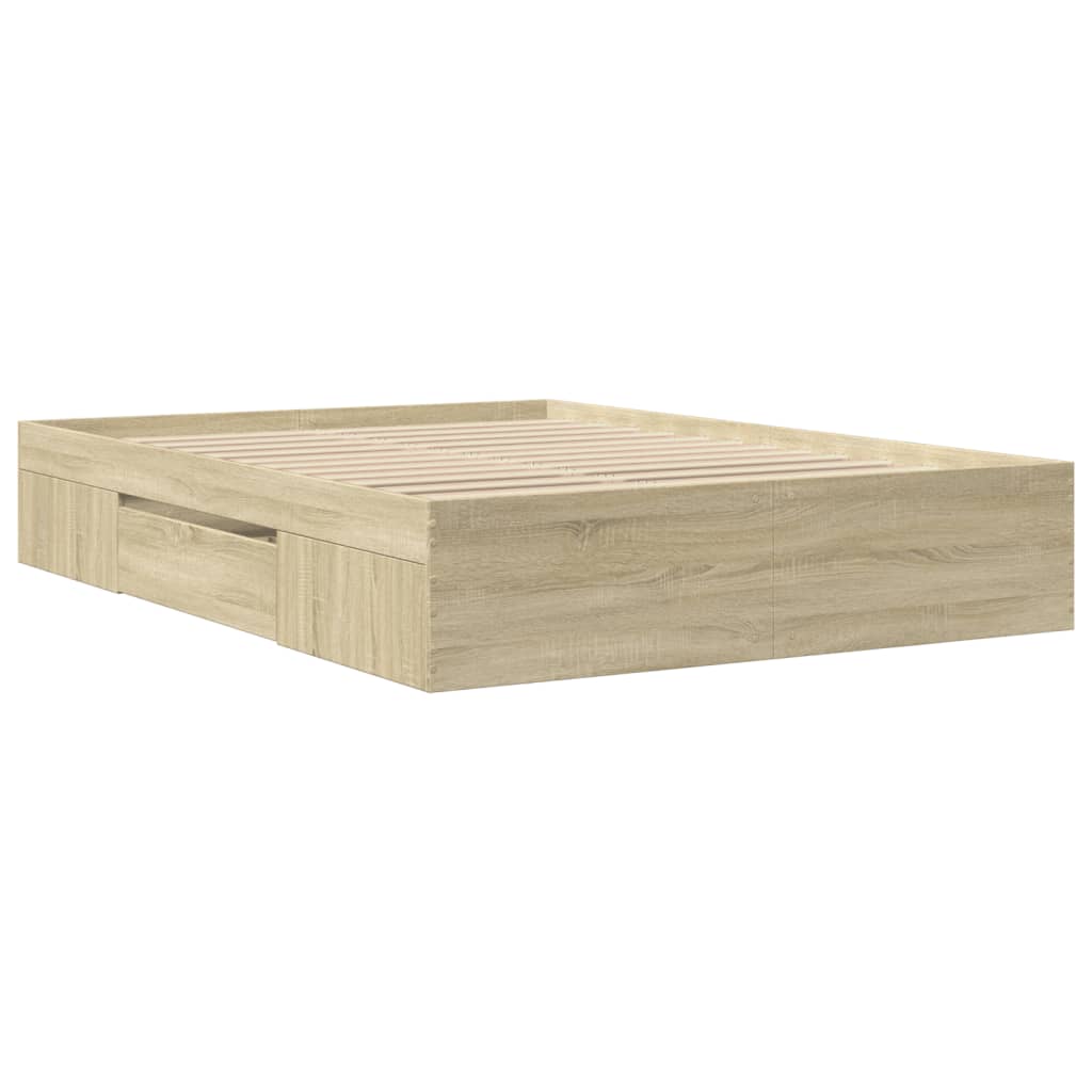 Bed Frame without Mattress Sonoma Oak 120x190 cm Small Double Engineered Wood