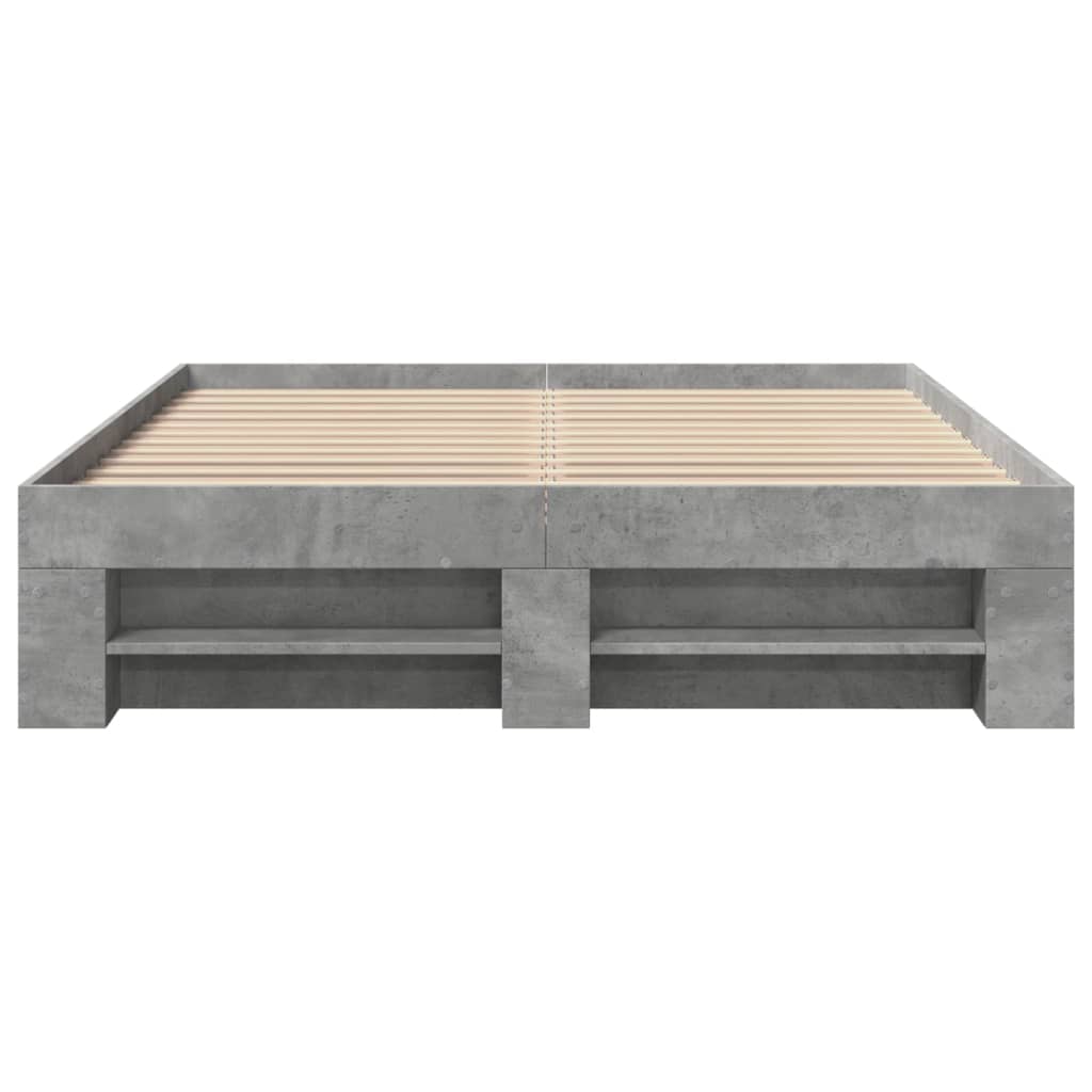 Bed Frame without Mattress Concrete Grey 120x190cm Engineered Wood