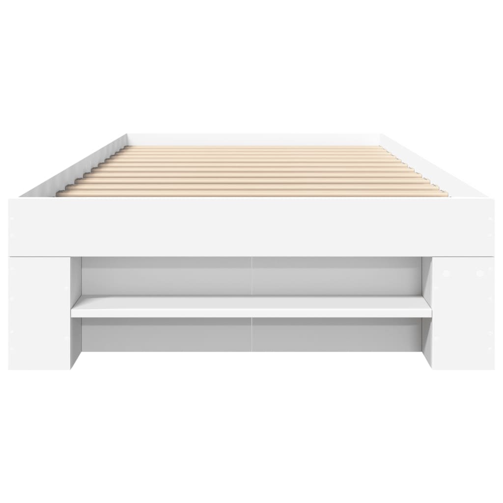 Bed Frame without Mattress White 90x190 cm Single Engineered Wood