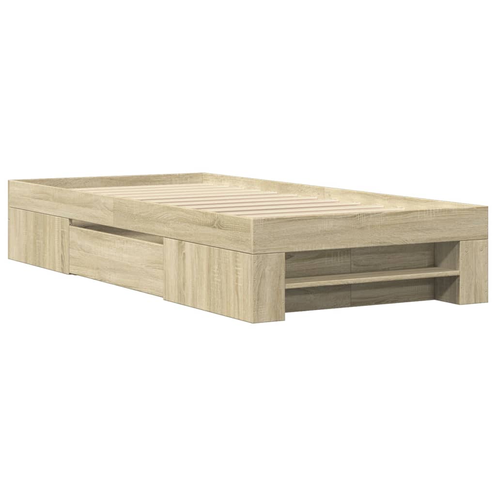 Bed Frame without Mattress Sonoma Oak 90x190 cm Single Engineered Wood