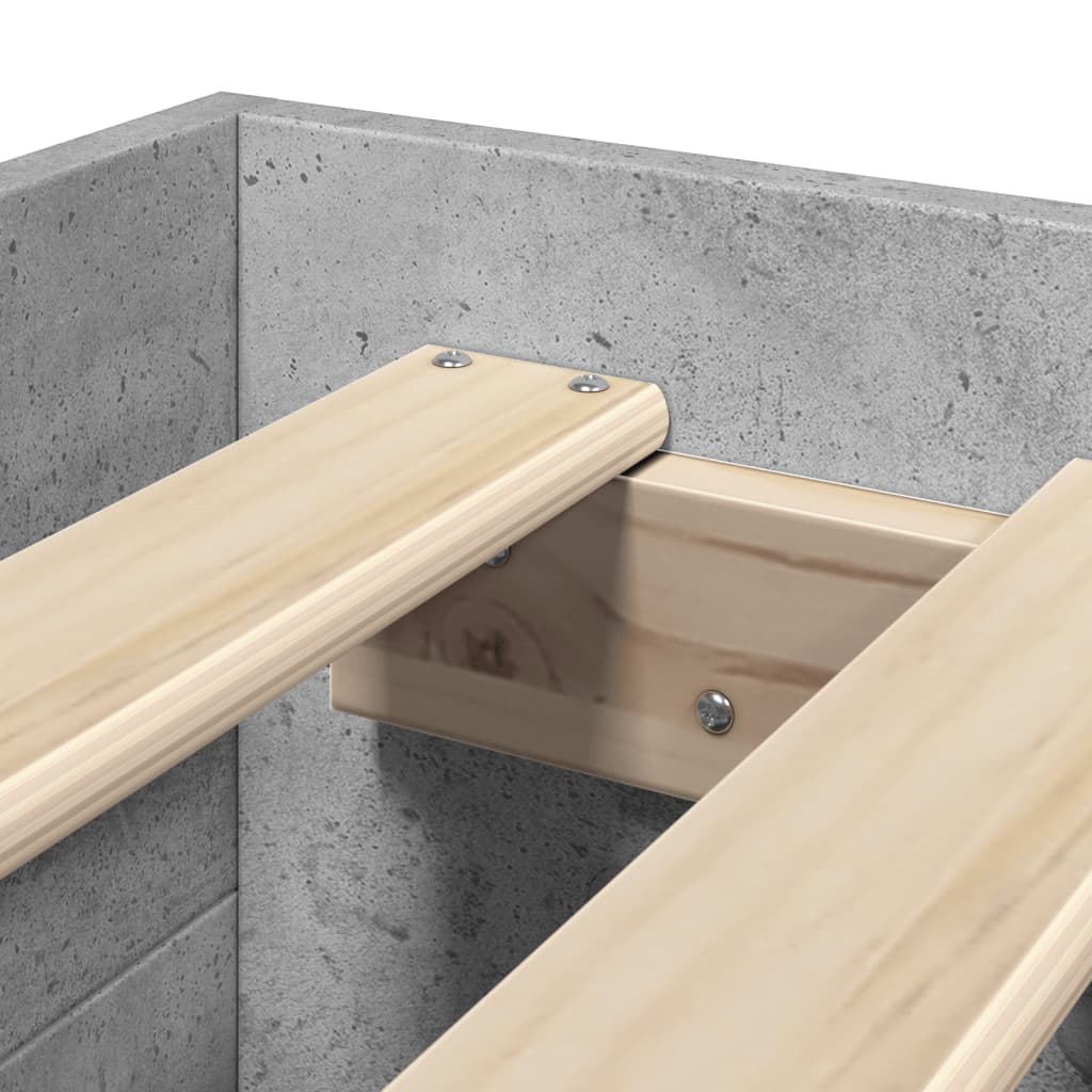 Bed Frame without Mattress Concrete Grey 90x190cm Engineered Wood