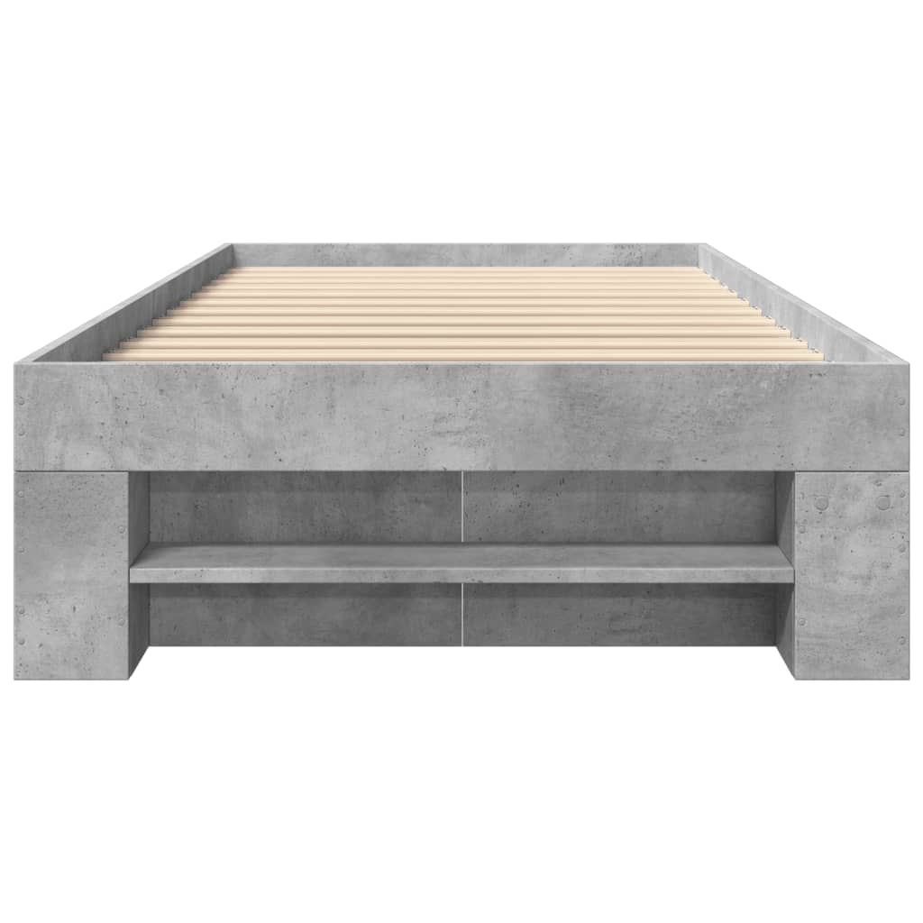 Bed Frame without Mattress Concrete Grey 75x190cm Engineered Wood