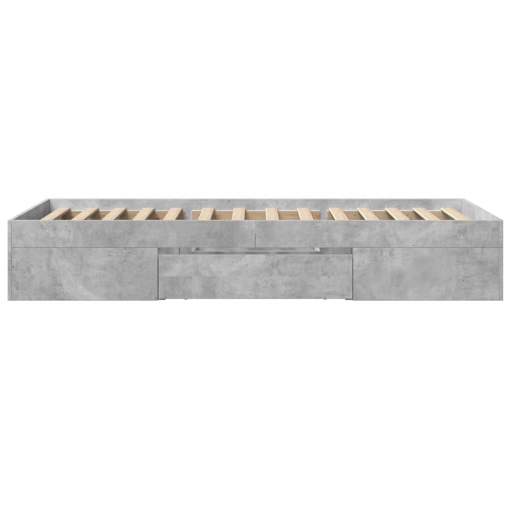 Bed Frame without Mattress Concrete Grey 75x190cm Engineered Wood