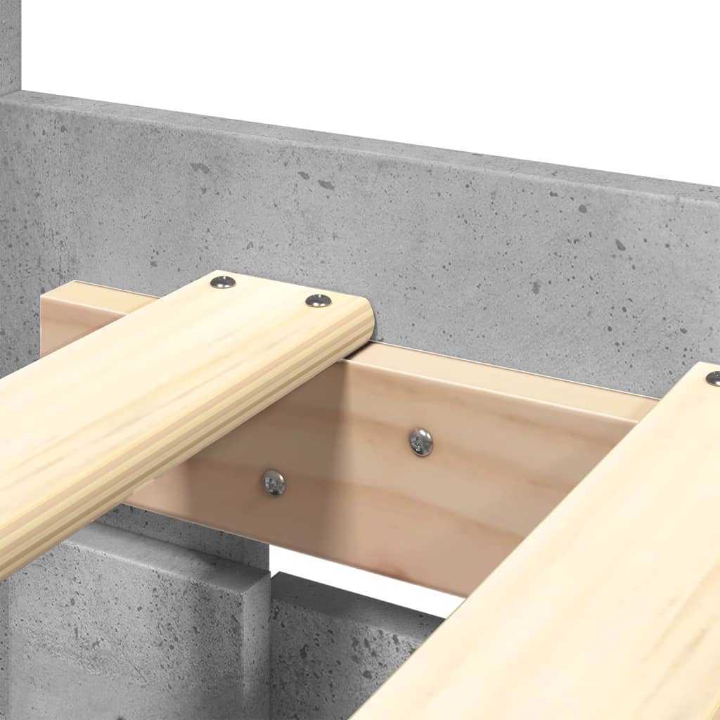 Bed Frame with Headboard without Mattress Concrete Grey 200x200 cm