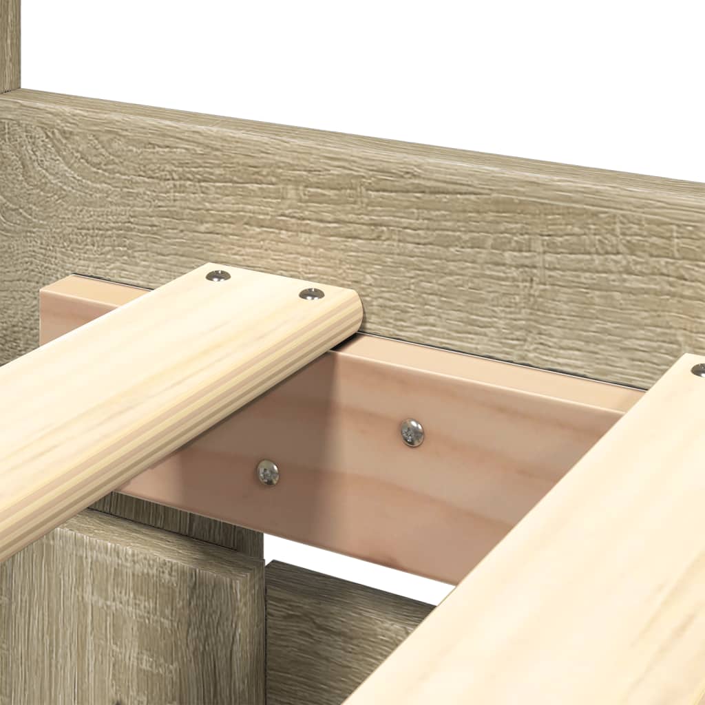 Bed Frame with Headboard without Mattress Sonoma Oak 180x200 cm Super King