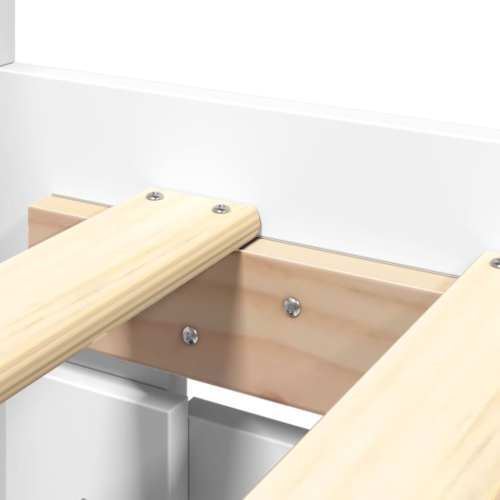 Bed Frame with Headboard without Mattress White 160x200 cm