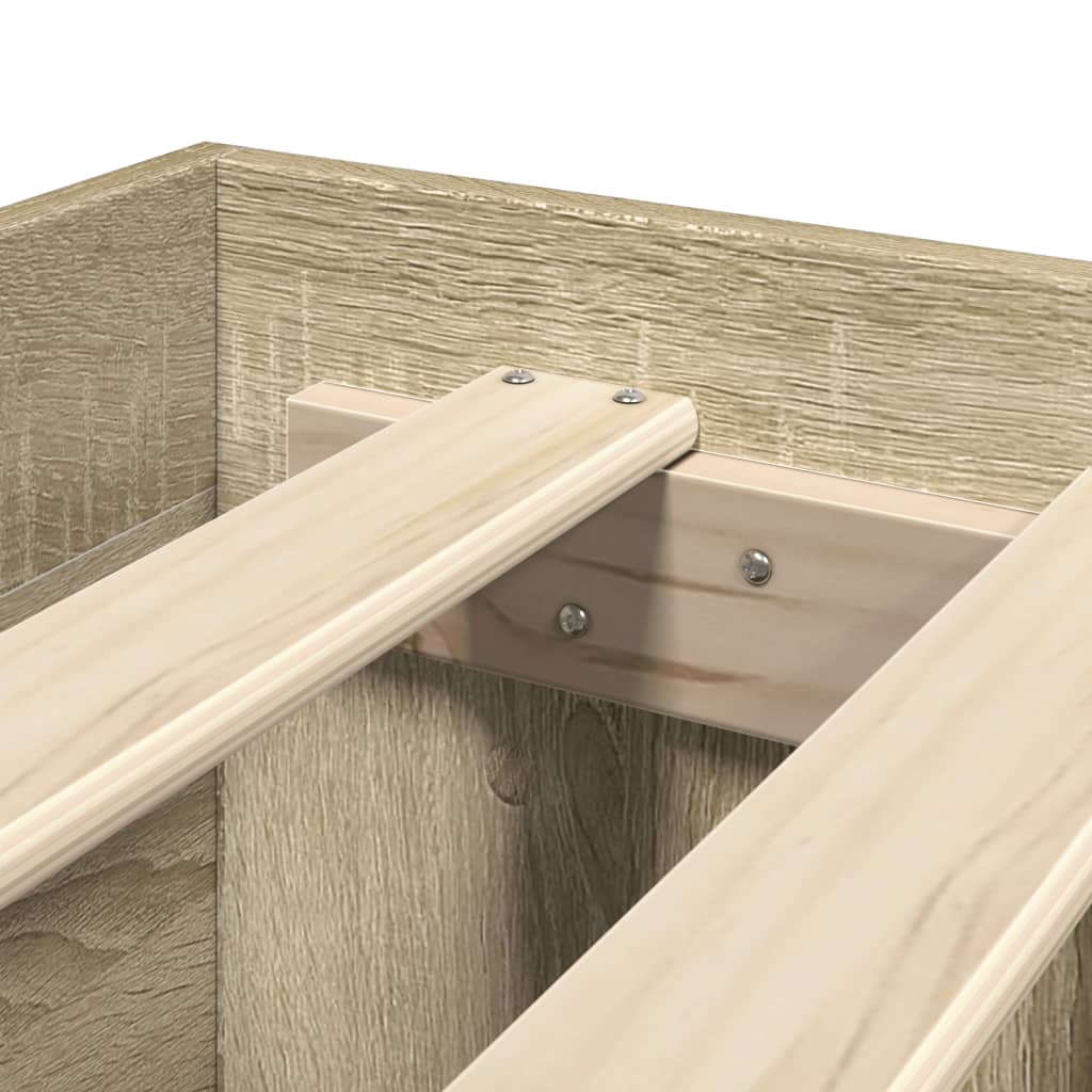 Bed Frame with Headboard without Mattress Sonoma Oak 140x200 cm