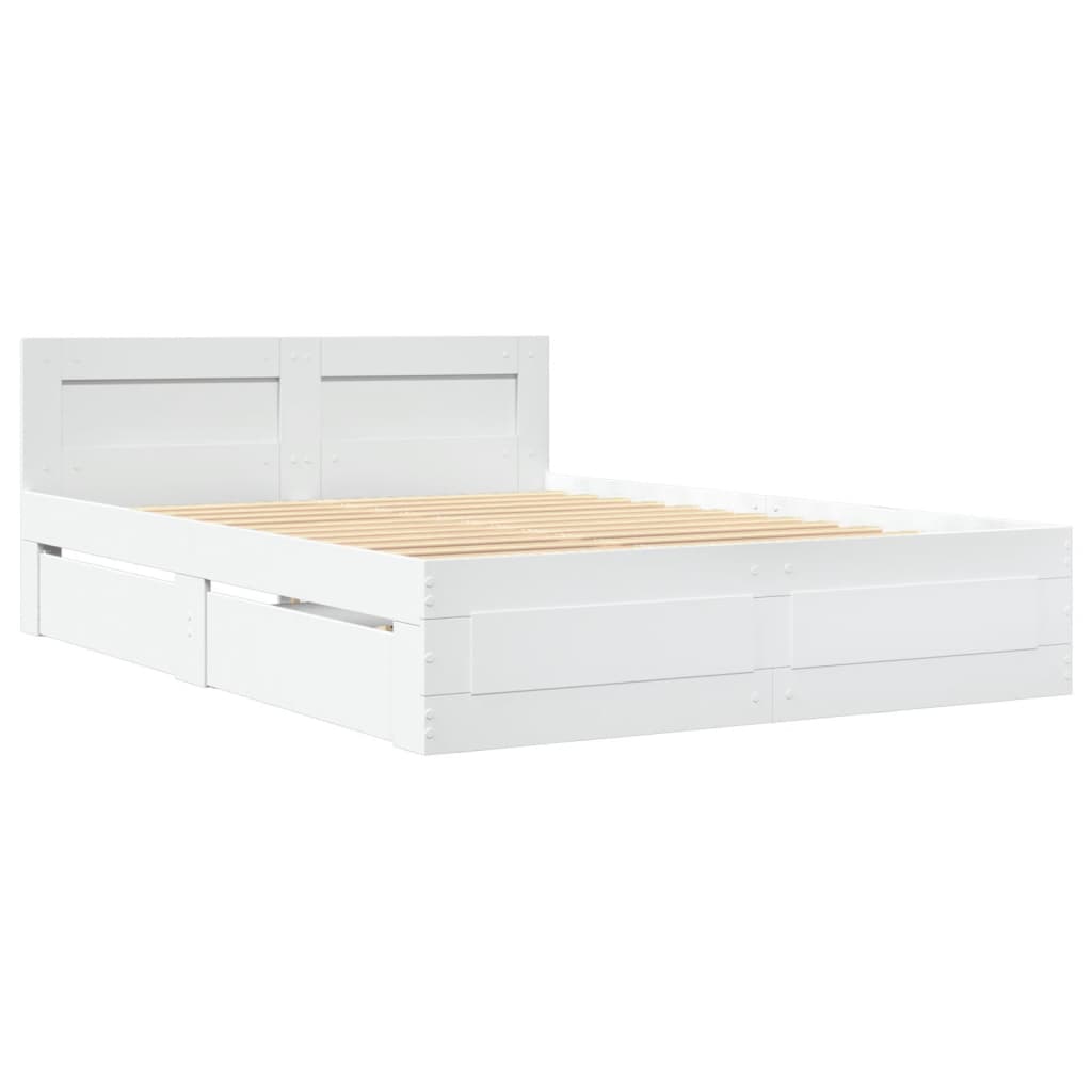 Bed Frame with Headboard without Mattress White 120x200 cm