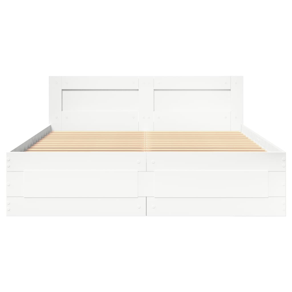 Bed Frame with Headboard without Mattress White 120x200 cm