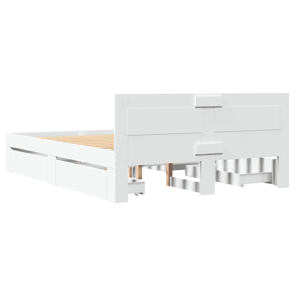 Bed Frame with Headboard without Mattress White 120x200 cm