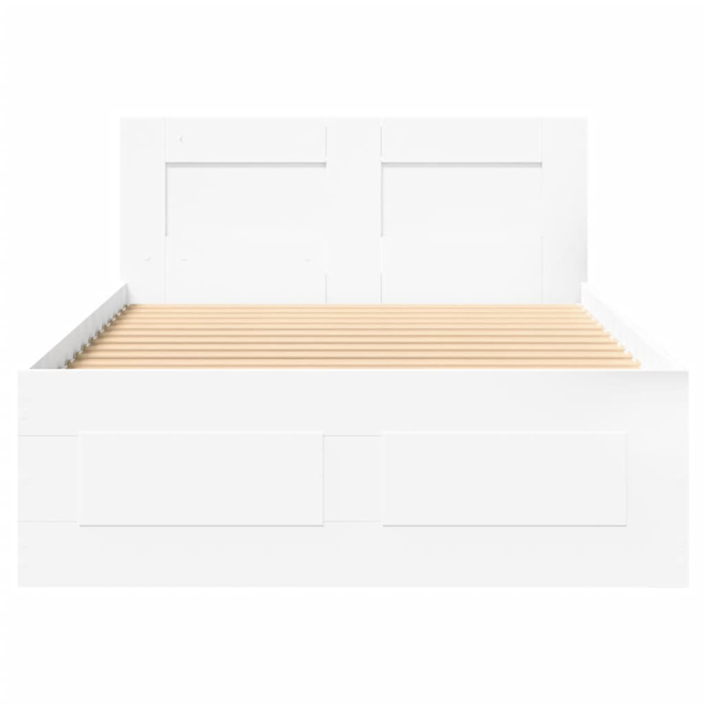 Bed Frame with Headboard without Mattress White 90x200 cm