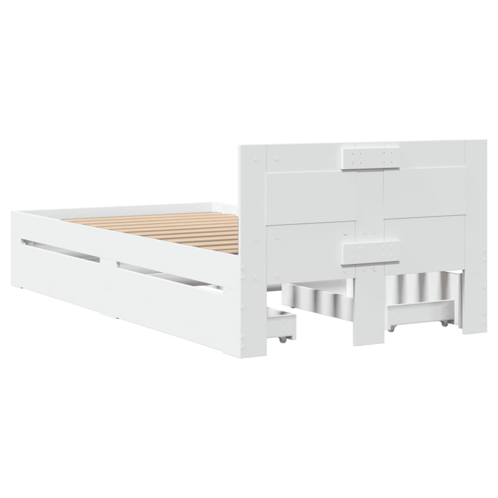 Bed Frame with Headboard without Mattress White 90x200 cm