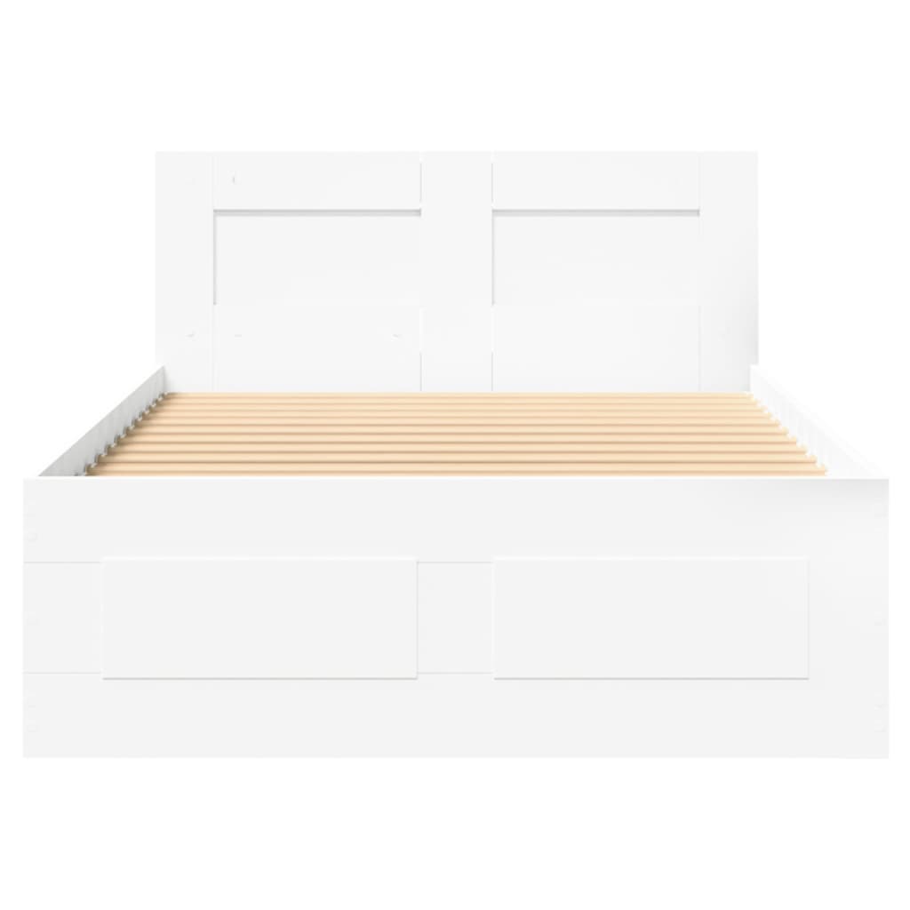 Bed Frame with Headboard without Mattress White 75x190 cm Small Single