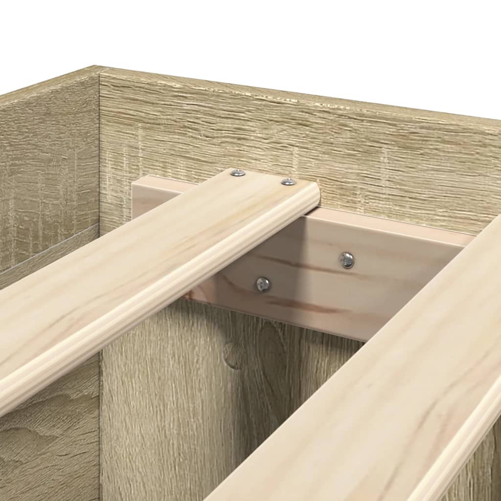 Bed Frame without Mattress Sonoma Oak 200x200 cm Engineered Wood