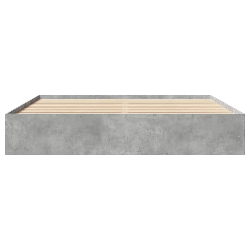 Bed Frame without Mattress Concrete Grey 200x200cm Engineered Wood