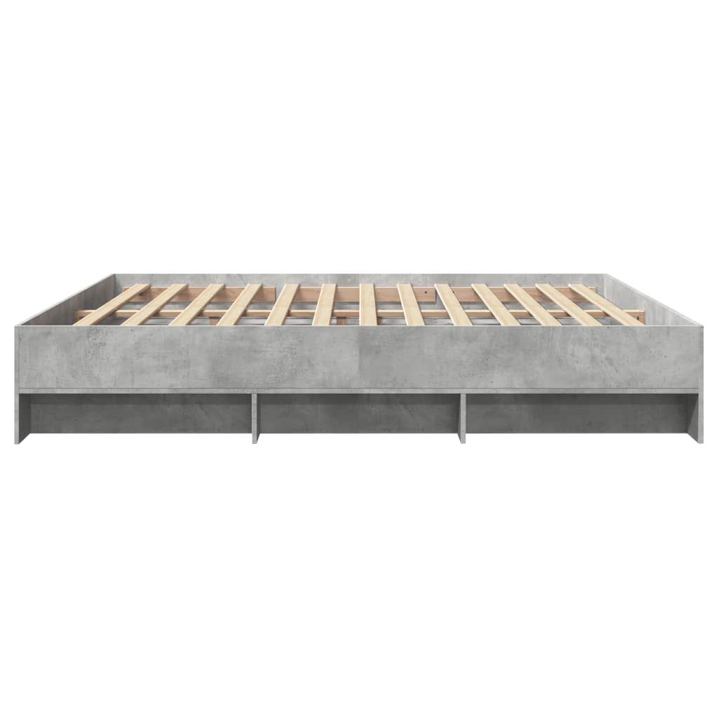 Bed Frame without Mattress Concrete Grey 200x200cm Engineered Wood